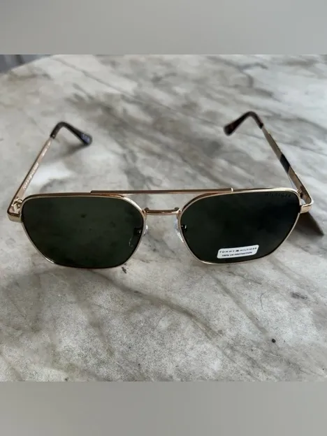 NWT TOMMY HILFIGER MM OM687 Gold/Green Mens Sunglasses - Image 12