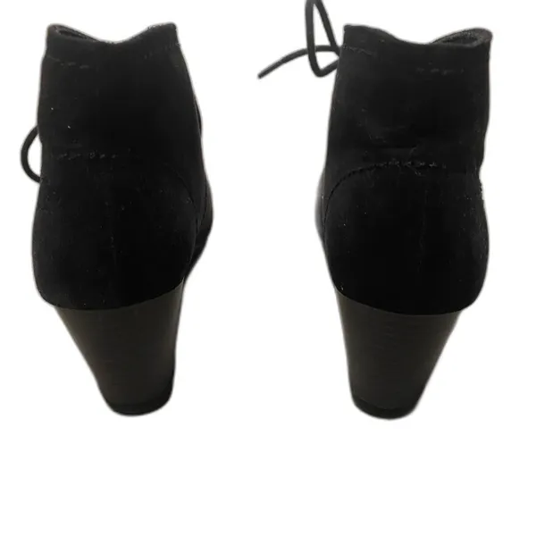 Time and True Black Faux Suede Lace Up Wedges Women's Size 7 - Image 4
