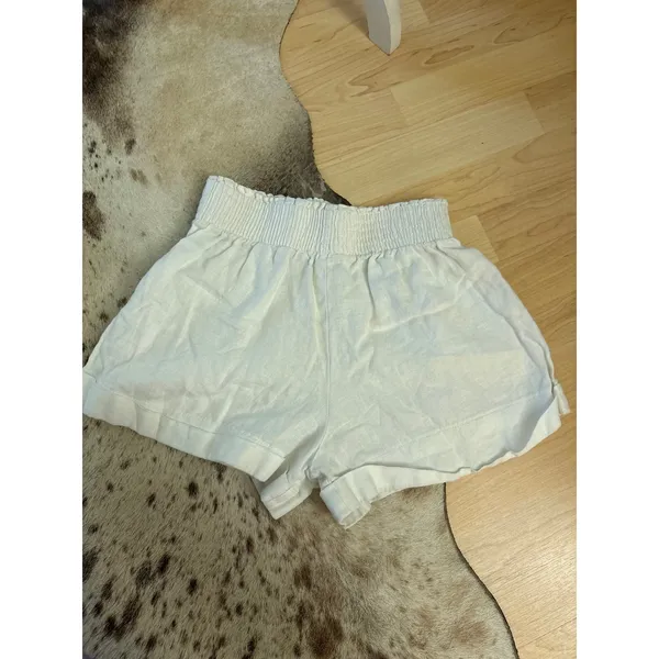 REFORMATION White Linen Nashville Shorts‎ Size Small - Image 2