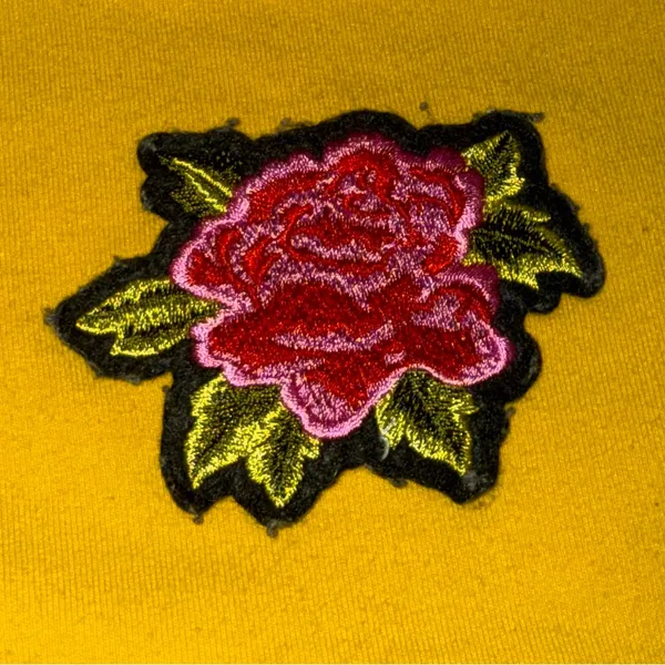 Yellow Crewneck Sweatshirt With Rose Patch Size undefined - Image 4