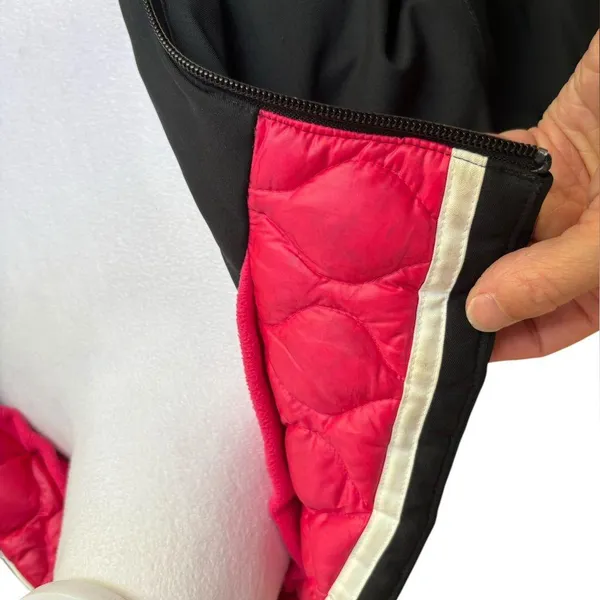 Spyder Duck Down Winter Jacket Black Shell Pink Interior Womens Size 10 Medium - Image 9