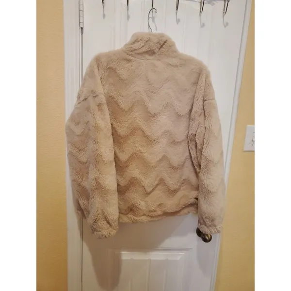 Urban Outfitters Light Pink Teddy Bear Zip Up Sherpa Fleece Women Size L Jacket - Image 9