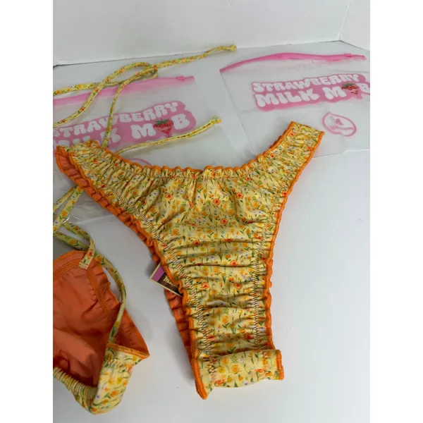 NEW Strawberry Milk Mob Yellow Bikini Size Medium Swim - Image 6