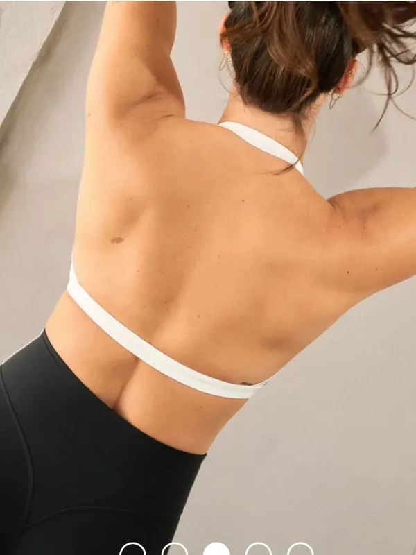 Vitality Cloud II Mini Halter sports Bra Midnight Contrast embroidered logo top - Image 5