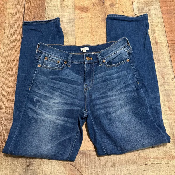 J. Crew Factory Wmns Medium Denim Straight Leg Jeans Sz 26 Stretch Closet Staple - Image 2