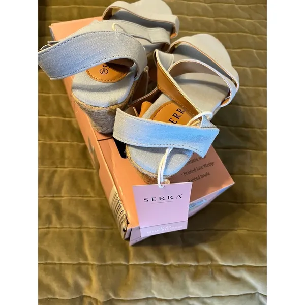 Serra Ladies Espadrille blue wedges NWT/Box Sz 8‎ - Image 3