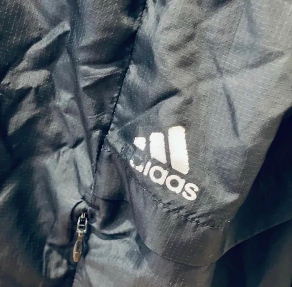 Adidas Black White Windbreaker Track Jacket Hood XS Athletic Full Zip - Image 3
