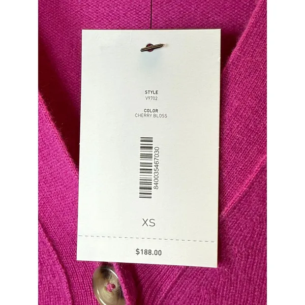 C by Bloomingdale's Cashmere Cardigan Women XS Pink V-Neck Button Front V9702 - Image 3