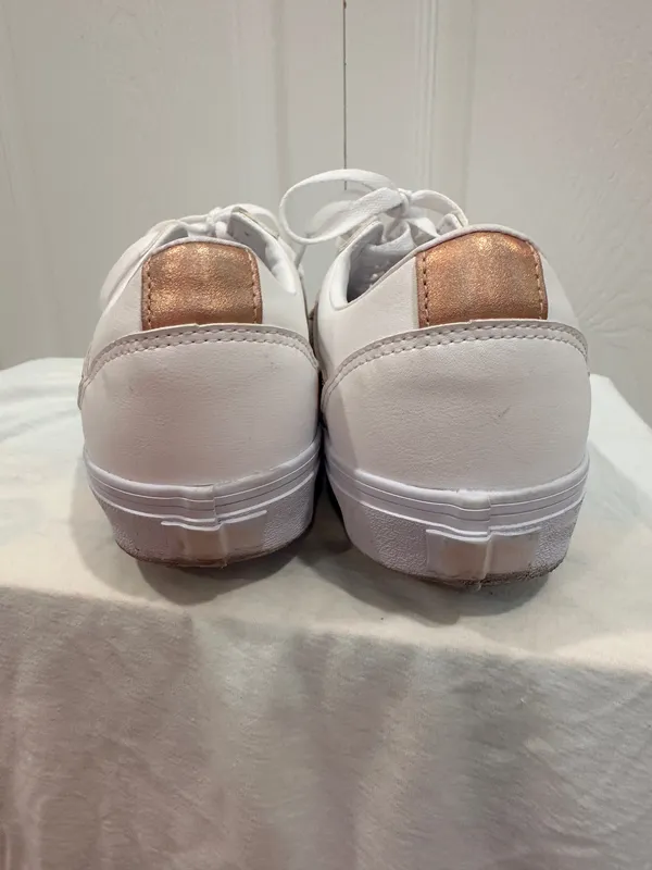 Vans Ward Tumble White Leather Rose Gold Sneakers Women's Size 10 - Image 4