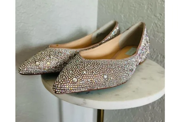 BETSEY JOHNSON Rhinestone Crystal Pavé Pointed Toe Flat, SPARKLE, Size 8.5, NWOT - Image 11