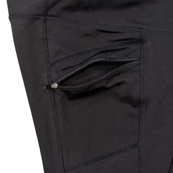 Vogo Athletica Womens S Bike Shorts Black Zip Pockets Stretch Gym Training - Image 4