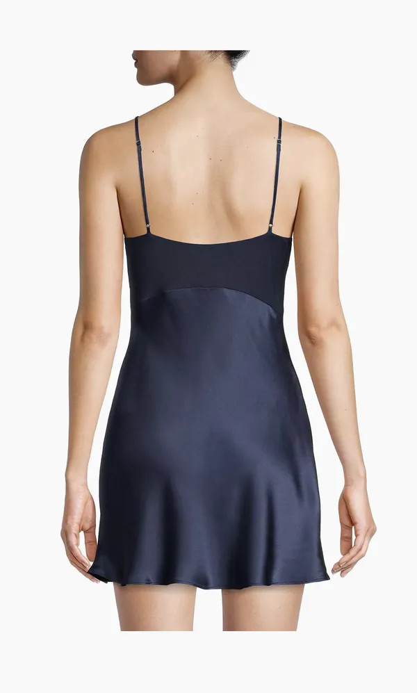 Essentials Satin Chemise Navy - Image 4