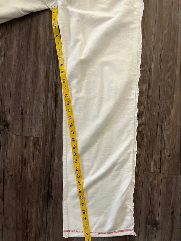 HANK Y2K White Sweatpants Made in Hollywood Cotton Sz L - Image 4