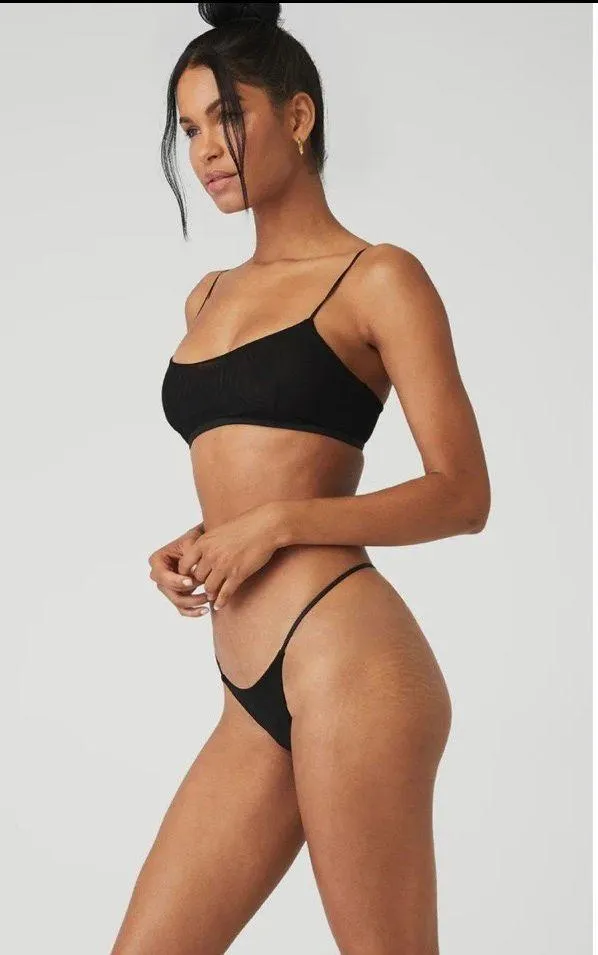 Alo Airmesh Venus Bralette Black Small NWT Authentic - Image 4