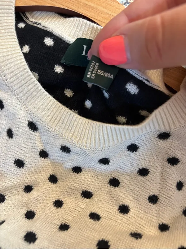 Ralph Lauren Polka-Dot Preppy Cotton-Modal Sweater Vest Size XS - Image 5