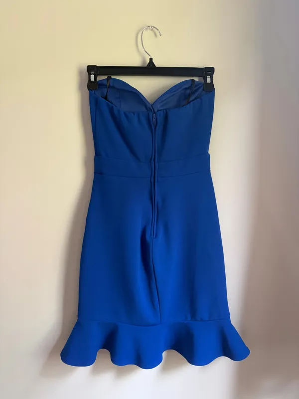 Boutique Cobalt Blue Strapless Homecoming Dress - Image 3