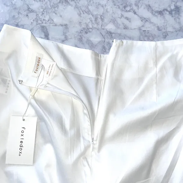 New Foxiedox Embroidered Cropped Pants Spellgirl Culottes White Blue Size Medium - Image 13