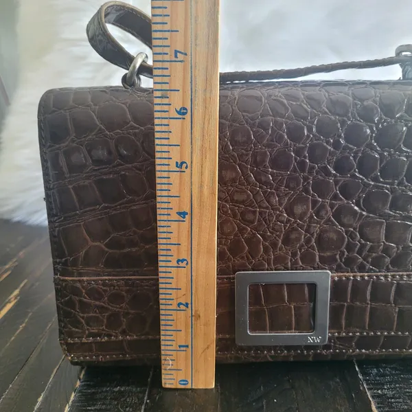 Nine West Croc Embossed Crossbody Purse - Image 8