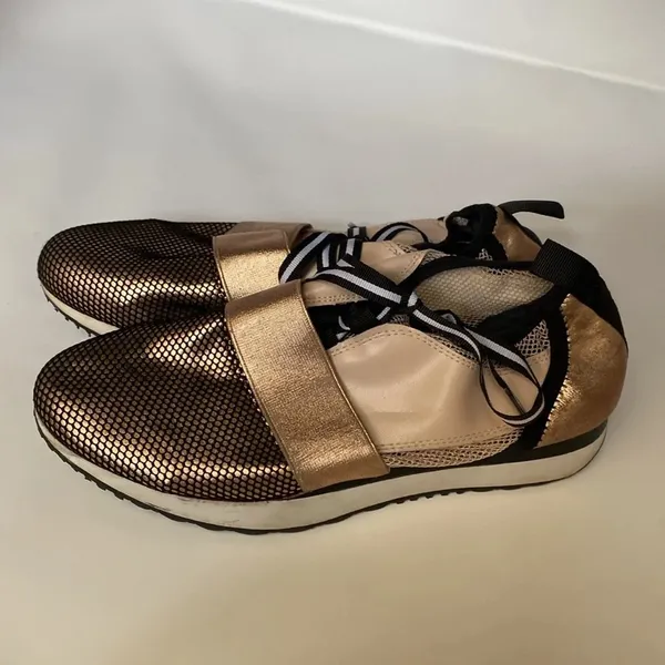 Steve‎ Madden Rose Gold Black Two Tome Kaison Size 8 Fashion Sneakers Pink Mesh - Image 7