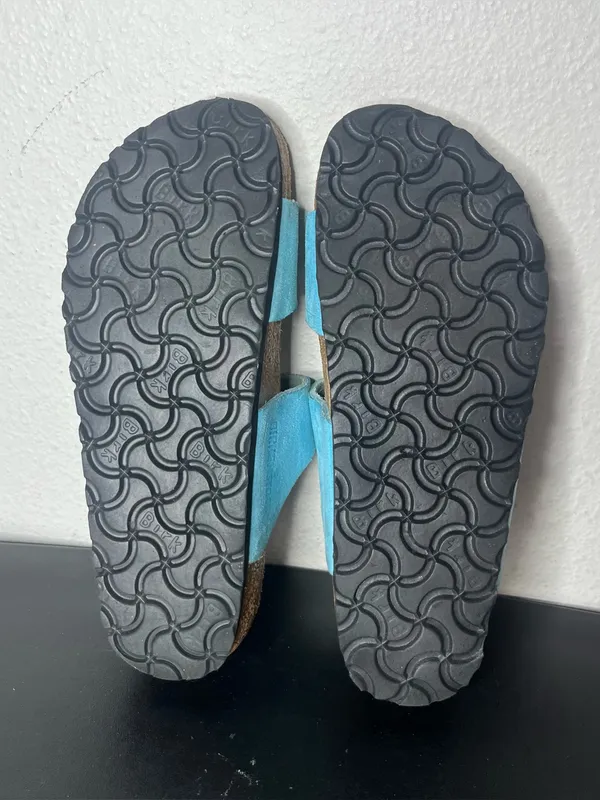 Birkenstock Blue Sydney Two Strap Leather Sandals EU 36 - Image 9