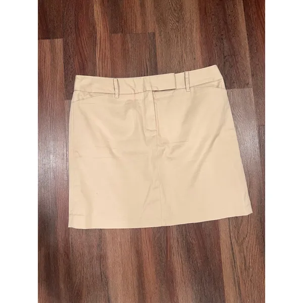 Ann Taylor Loft Cotton Preppy Classic Khaki Short Skirt size 10 - Image 4