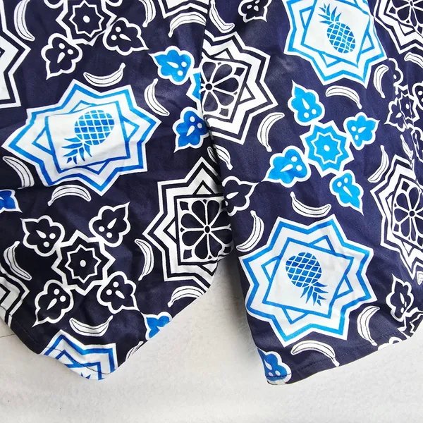 Hutch Anthropologie Blue White Tile Pineapple Print Romper Pockets XL‎ 1 - Image 9
