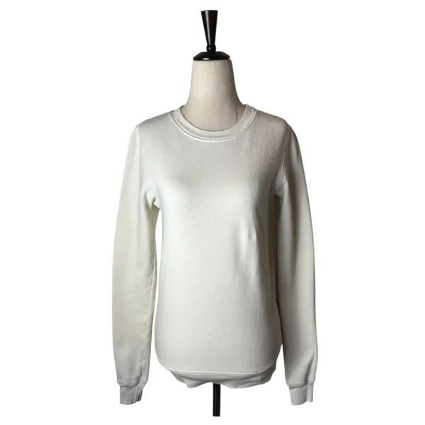 Cotton Citizen Sweatshirt Wonen XS Ivory Zipper Sides Crew Neck‎ Athleisure - Image 2