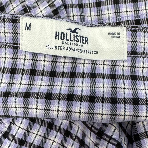 Hollister Purple Plaid Advanced Stretch Crop Top Cami Adjustable Straps Size Med - Image 5