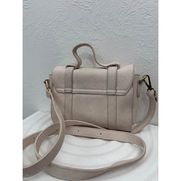 Anthropologie Crossbody Satchel Bag Blush Pink Faux‎ Leather Mini Messenger - Image 4