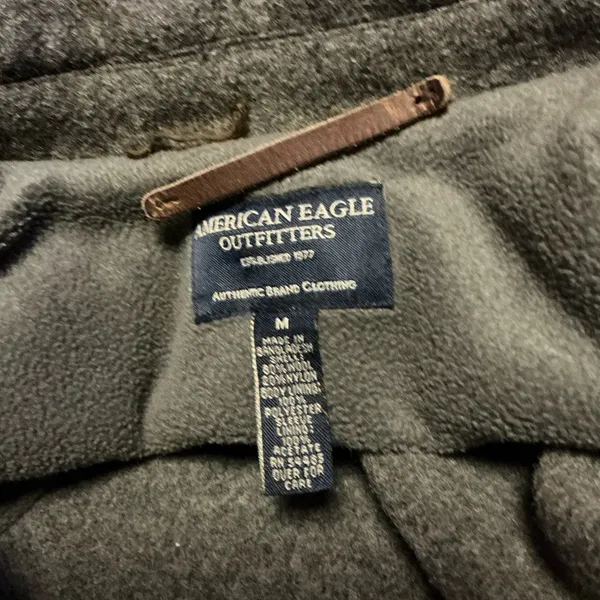 Vtg Y2K American Eagle Peacoat Gray Wool Blend Double Breasted Jacket M - Image 4