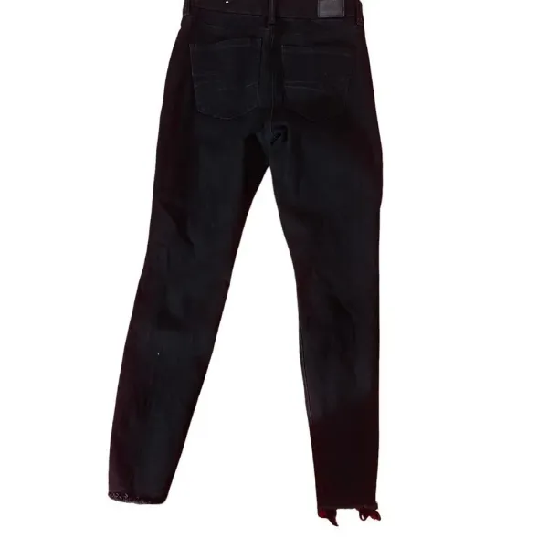 American Eagle "The Dream‎ Jean" Curvy Super Hi- Rise Distressed Black Jegging 4 - Image 5