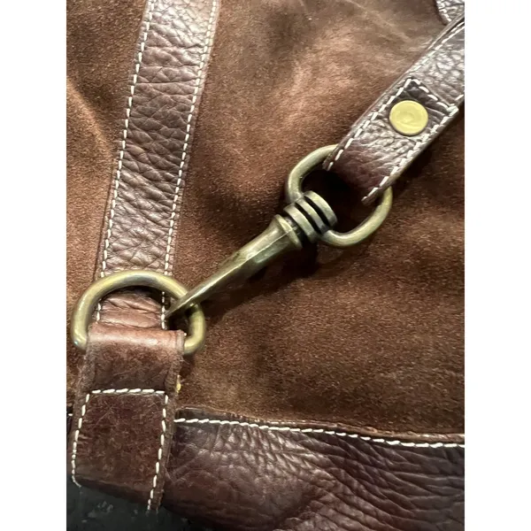 Sundance Cheval suede drawstring bucket bag purse backpack brown - Image 4