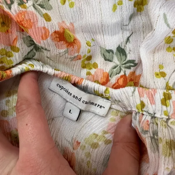 Cupcake and Cashmere Woman’s White Floral Lightweight Raylon Dress Size Large - Image 7