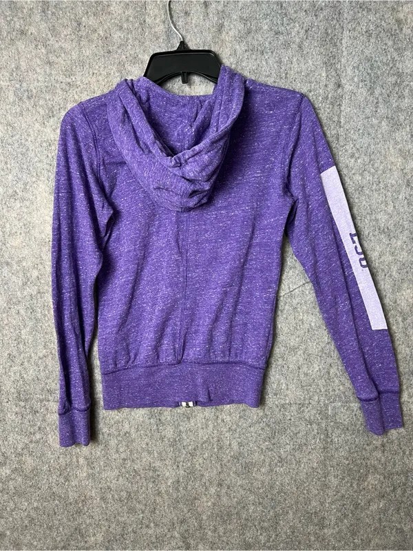 Nike Womans‎ XS LSU Purple Zip-Up Hoodie with Tiger Logo lightweight - Image 7