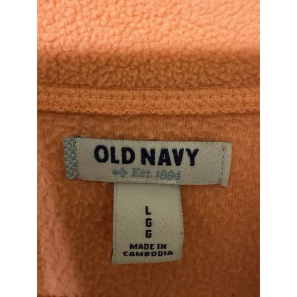 Old Navy‎ Womens Jacket Fleece Pullover Navy Collar 1/4 Zip L - Image 3