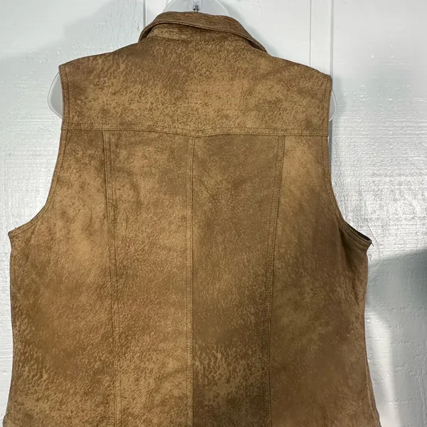 Wilson’s Leather Maxima Brown Fur Lined Vest Size XL EUC - Image 8