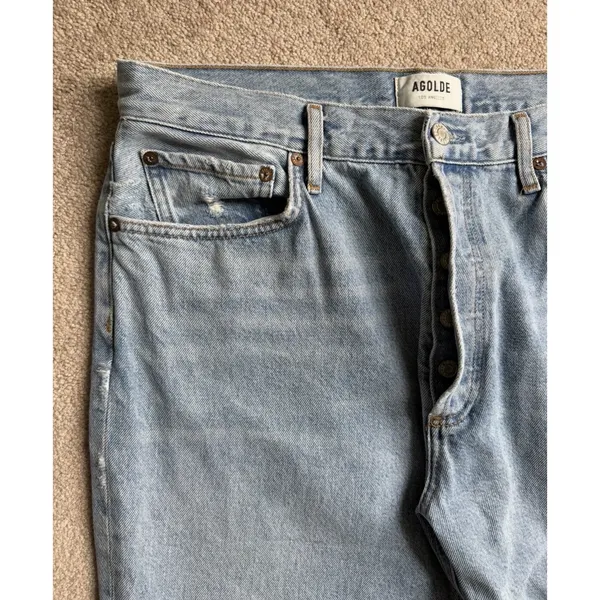 AGOLDE Size 31 Lightwash Button Fly Straight Leg Jeans - Image 5