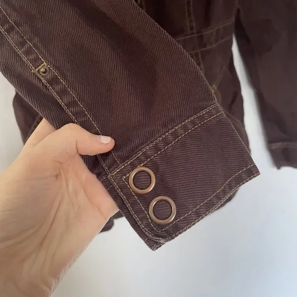 cAbi‎ chocolate brown corduroy denim jacket vintage pockets XS cotton spandex - Image 4