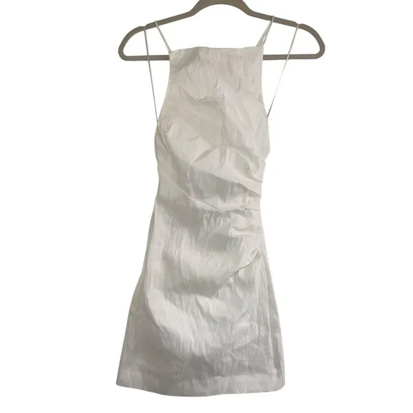 ✨Zara Draped Linen White Sz XS Dress✨ - Image 9