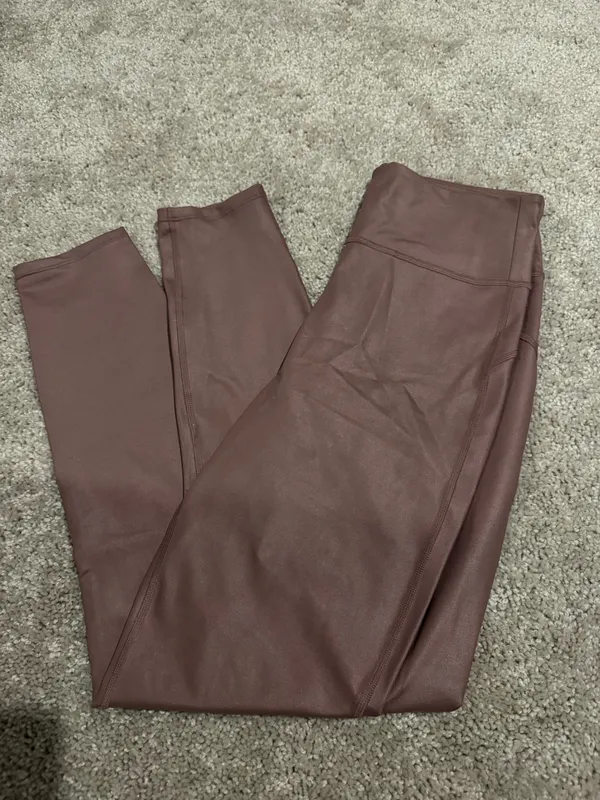 Abercrombie & Fitch Metallic Leggings Mauve - Image 4