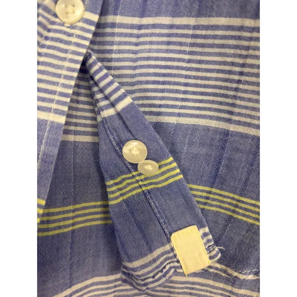 American Eagle‎ Outfitters Womens Vtg Boyfriend Striped Top Sz M Roll-Tab Sleeve - Image 5