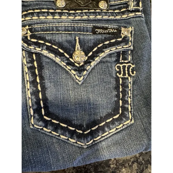 Miss Me Jeans Women's Blue Boot Rhinestone Cowgirl JP5014 Size 29‎ Southwestern - Image 9