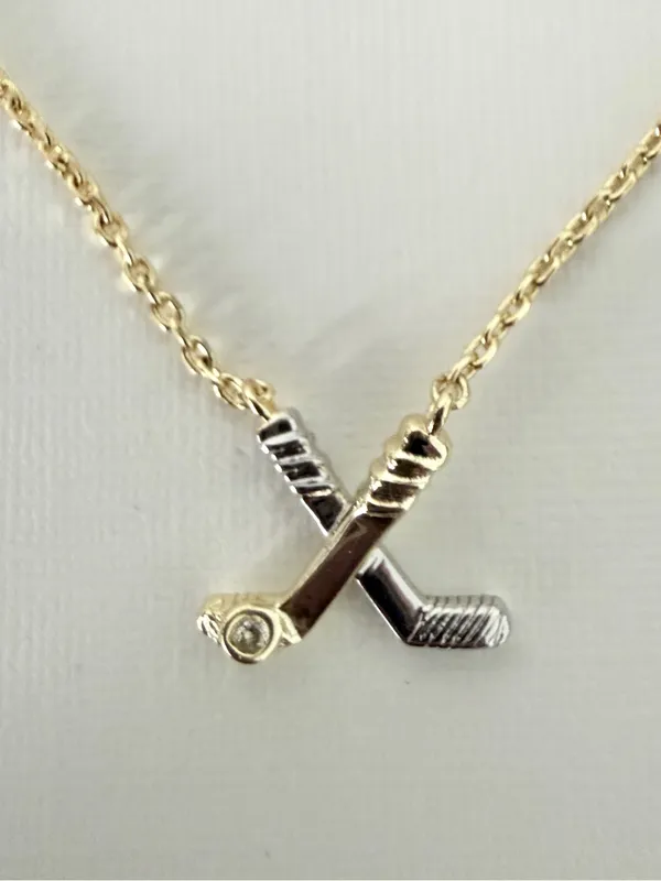 Kendra Scott Hockey Stick Pendant Necklace and Earrings Gold/Silver Matching Set - Image 12