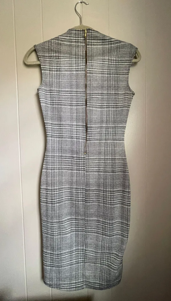 Plaid Bodycon Dress Gray - Image 2