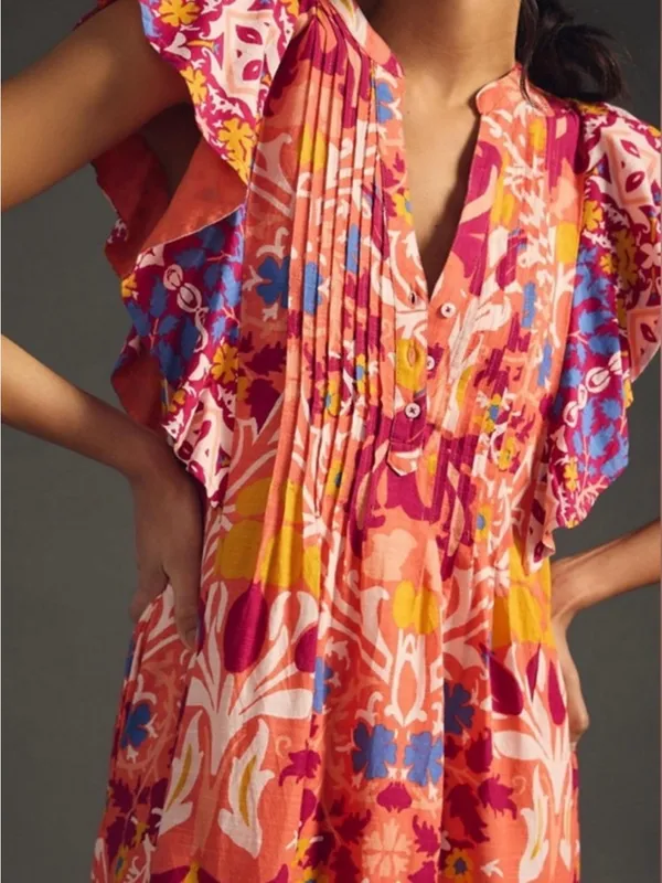 Anthropologie Maeve Multicolor Floral Maxi Dress - Image 3
