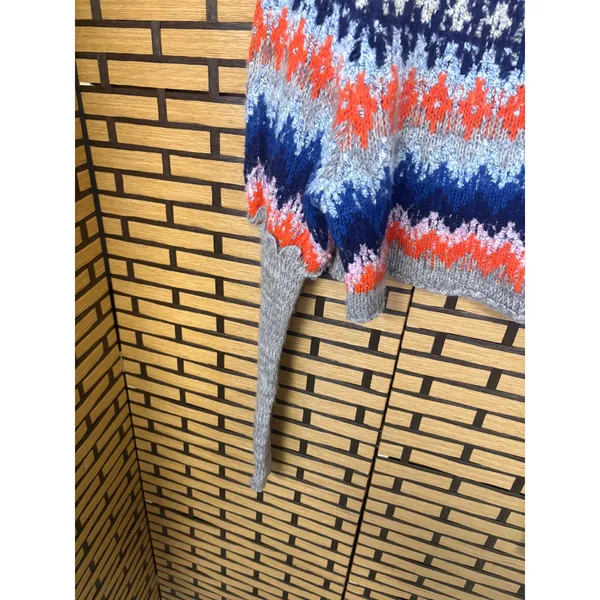 Free People‎ Home For The Holidays Gray Fair Aisle Sweater Size XS - Image 6