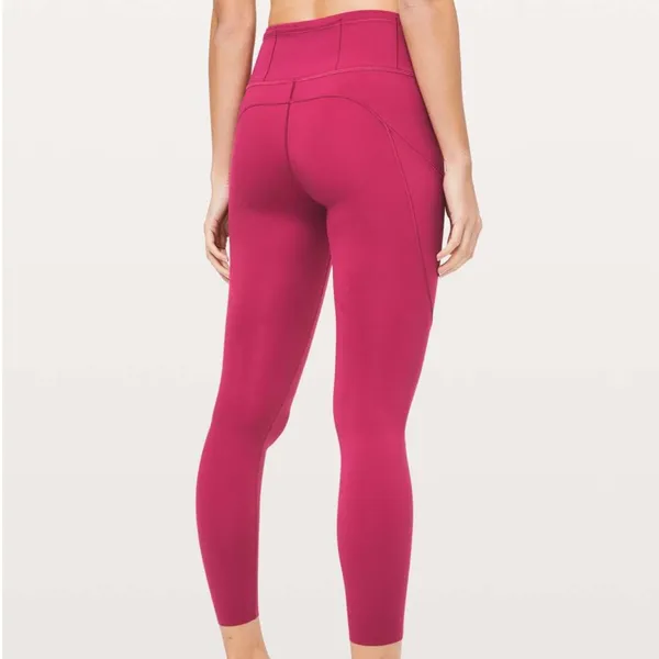 Lululemon Fast & Free 7/8 Nulux 25” Leggings in Violet Red - Image 3