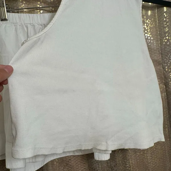 Free People Free-Est White Milani Tank Top Mini Skirt‎ Boho Cotton Set Medium - Image 8