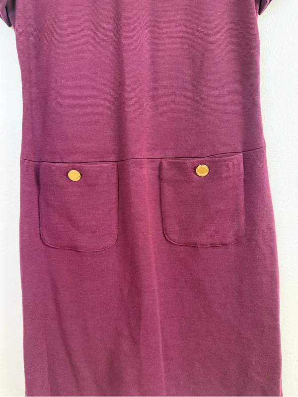 Tory Burch Anthea Burgundy Wool Blend Dress - Image 3