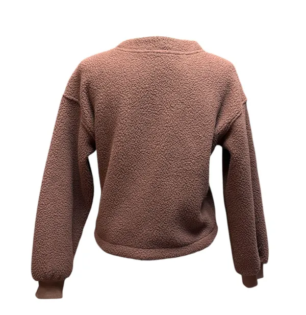 Madewell (Re)sourced Fleece Crop Cardigan Hot Cocoa size XS - Image 5